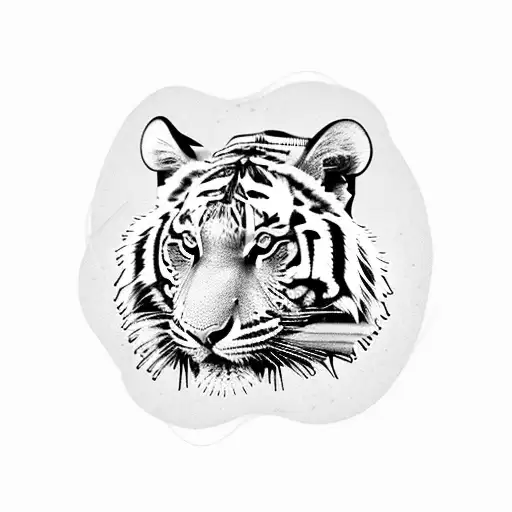 A Fierce Tiger Surrounded By Stacks Of Money And Gold Coins