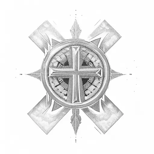 Christian Cross With Shining