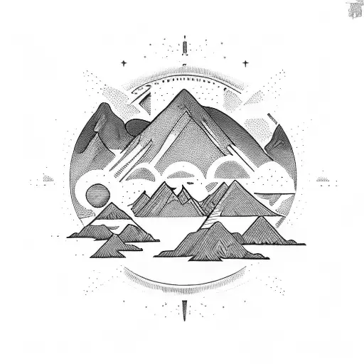 Mountain Within The Sun And The Horizon Of The Mountain Becomes Rays Of Sun