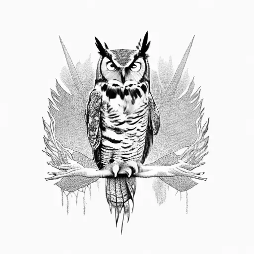 Great Horned Owl Mountain Tree Sleeve