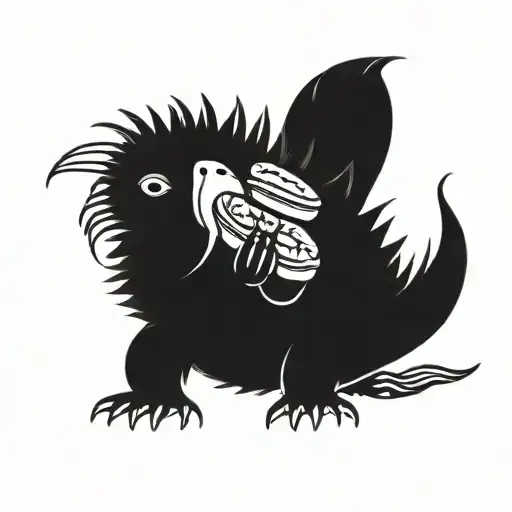 Cartoon Echidna Eating Vegemite