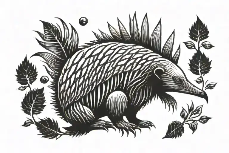 Cartoon Echidna