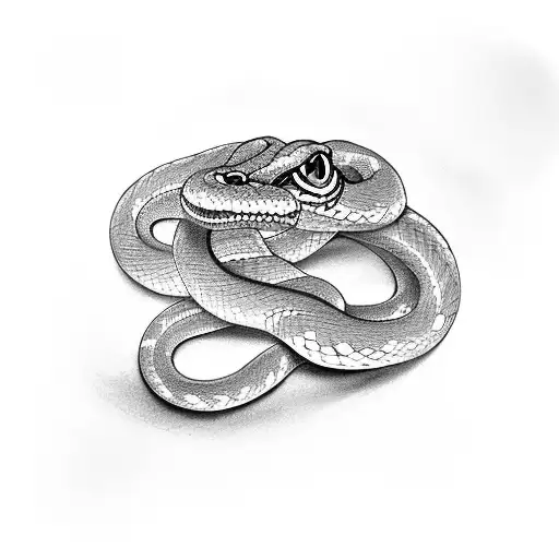 A Philosophical Symbol Incorporated Into A Snake's Body