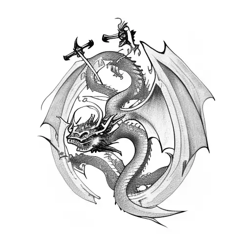 Dragon With Sword