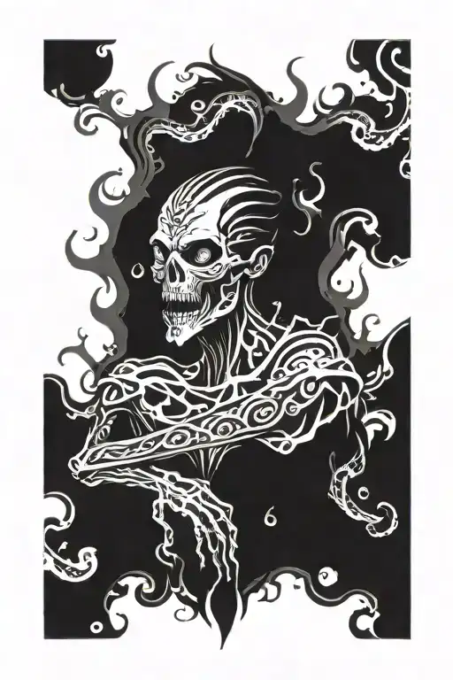 Black Sleeve Featuring Eldritch Motives