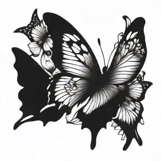 One Main Butterfly With A Bunch Of Mini Butterfly's Around It