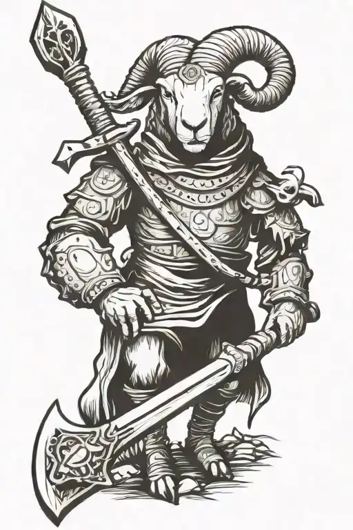Fear The Lamb With A Christian Warrior Holding Battle Axe
