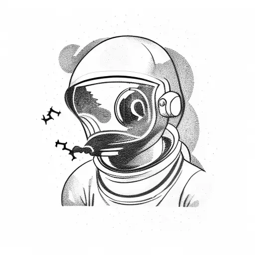 An Astronaut Smoking A Cigarette And Looking At The Galaxy