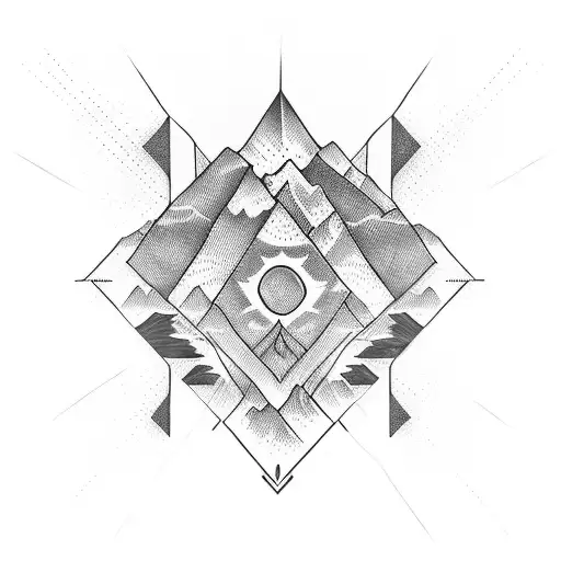 Binary Code Forming A Mountain Range