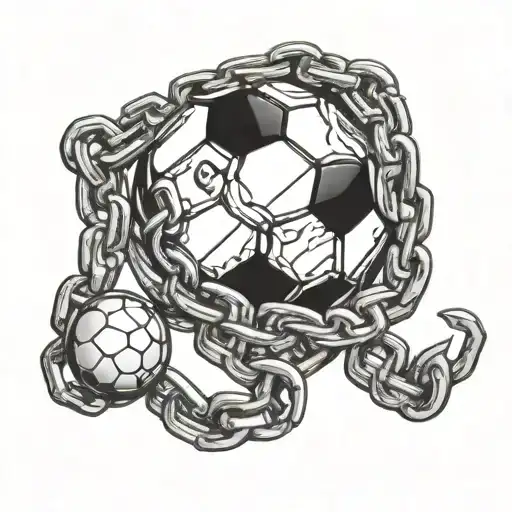 Soccer Ball And Chain Intertwined