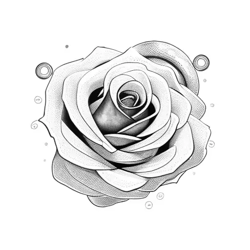 A Delicate Rose Intertwined With Norse Symbols
