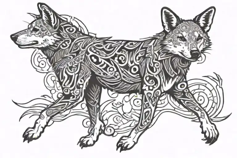 Cartoon Dingo Side On