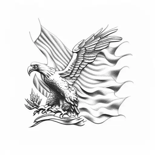 American Flag Blad Eagle