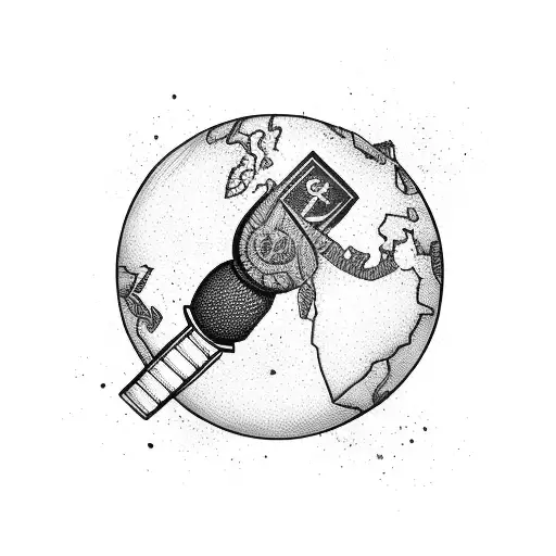 A Cricket Bat And Ball With A World Map In The Background