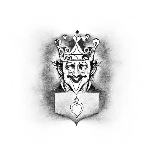 King Of Hearts Joker Holding A Blueprint