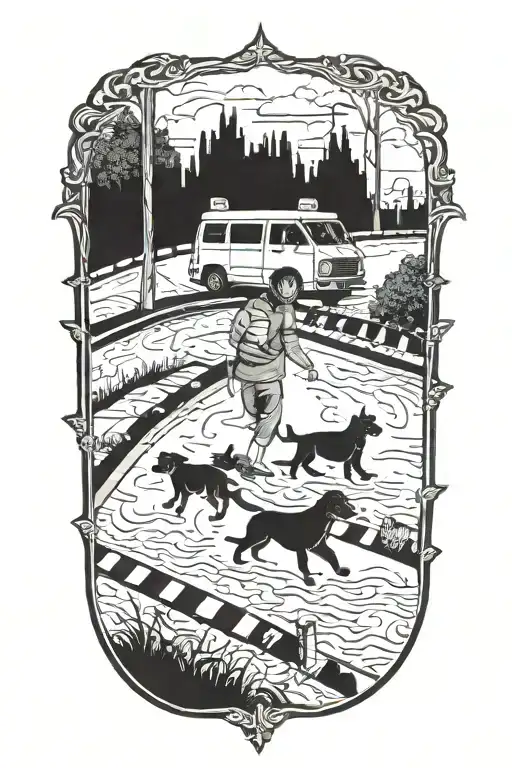 Dog Crossing Street