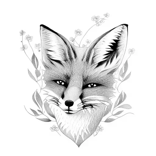 The Fox Lies In The Forget-me-nots