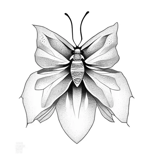 Moth With Cherry Blossoms