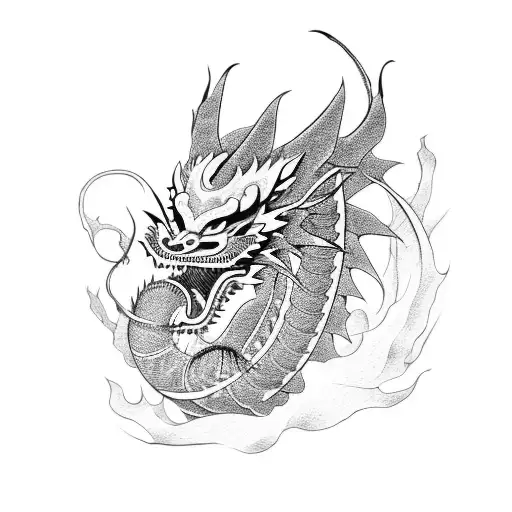 Japanese Dragon With Hanya Mask