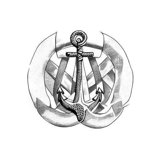 Anchor With A Snake Couled Around It