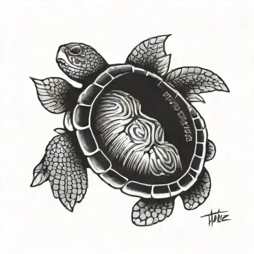 Turtle With A Phrase That Says Trust In The Process