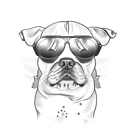 An Dog With Sunglasses And A Drink Sunbathing By A Pool