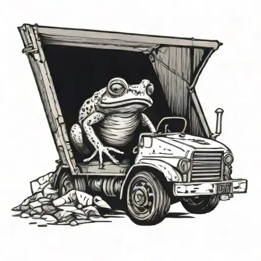 A Frog Driving A Garbage Truck