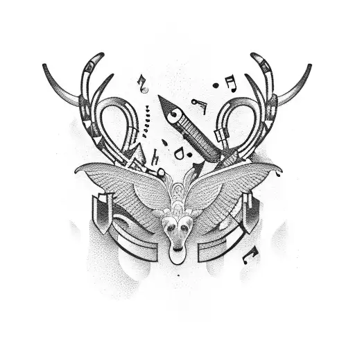 Musical Instruments Combined With Animal Elements