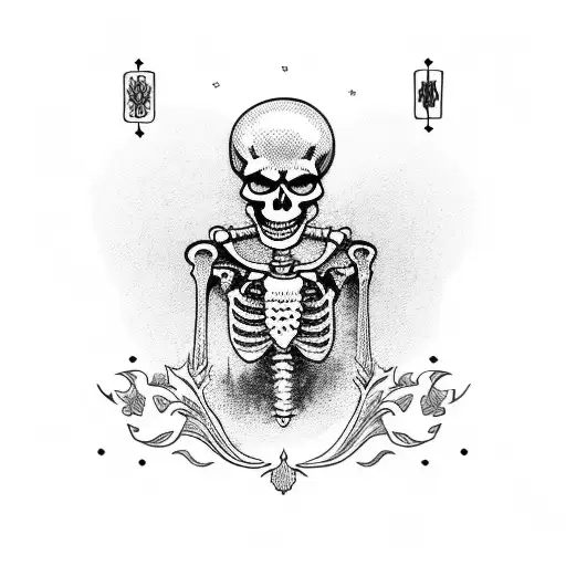 The Fool Skeleton Tarot Card