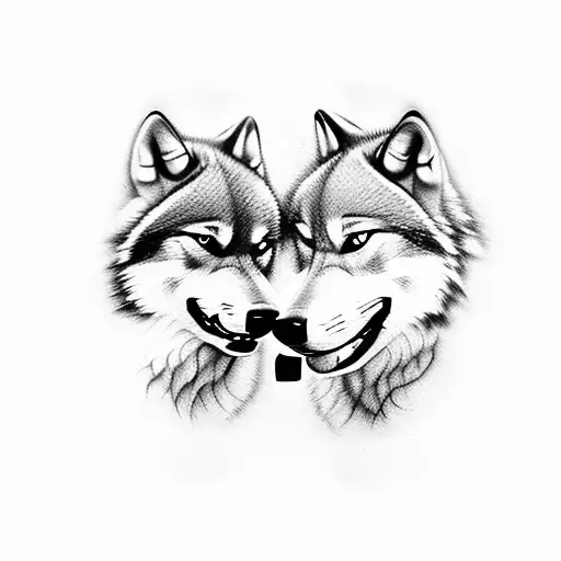 2 Baby Wolves Playing