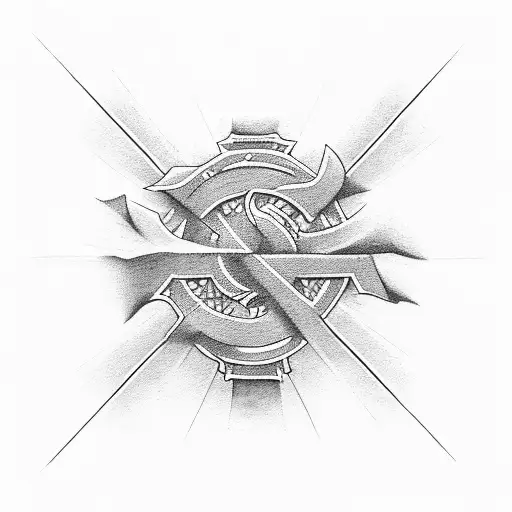 8 Parallel Lines With The Last Line Part Of A Cross