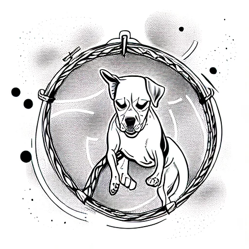 Dog Jumping Through Hoop