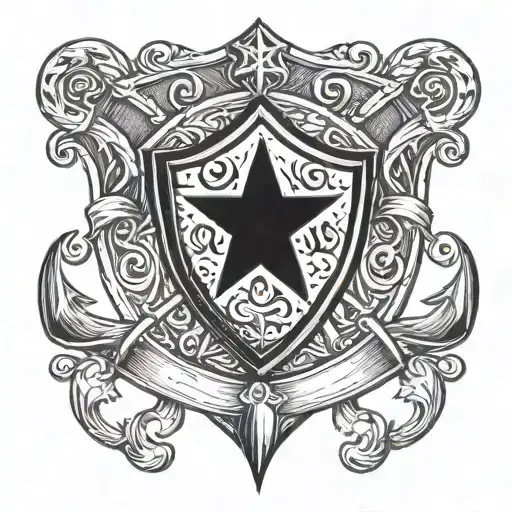 Shield With Maltese Cross Surrounded By An Anchor