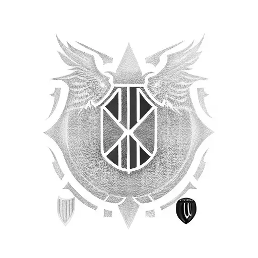 Incorporate The Ac Milan Crest Into A Blackwork Tattoo Of A Football