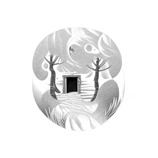 A Secret Door Hidden Within A Majestic Tree