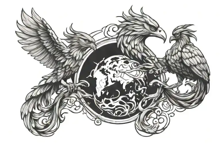 Phoenix And Atlas Holding The World