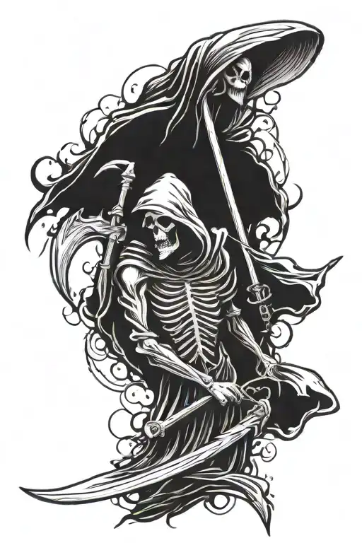 Grim Reaper With An Angel