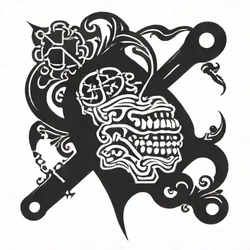 An Intricate Dental-themed Infinity Symbol Incorporating Dental Tools And Equipment