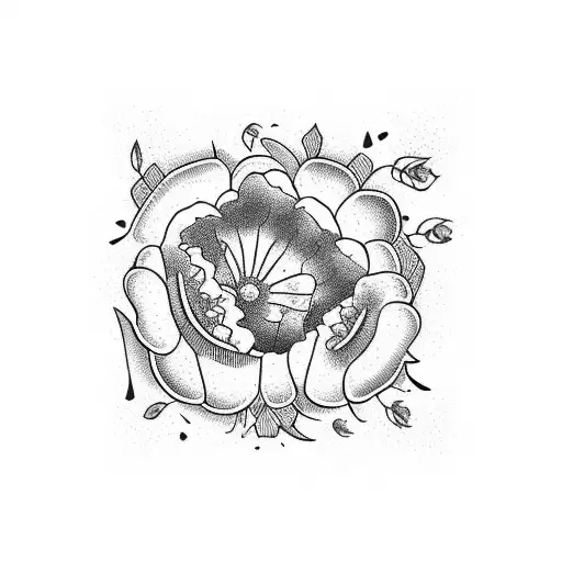 A Field Of Beautiful Flowers Growing From A Weed-infested Ground