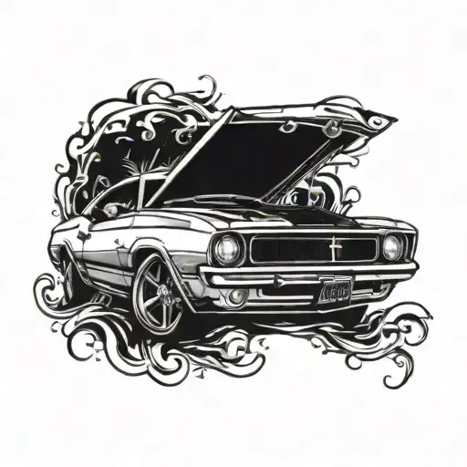 Incorporate A Muscle Car Design Into A Music-themed