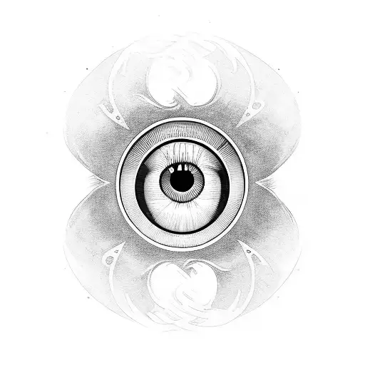 Gothic Eye With Eyeline And Septum Puerced Through The Pupil