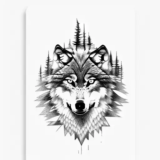 Wolf In Forest On Hend