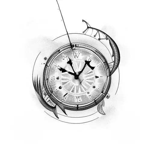 Fishing And Old Clock