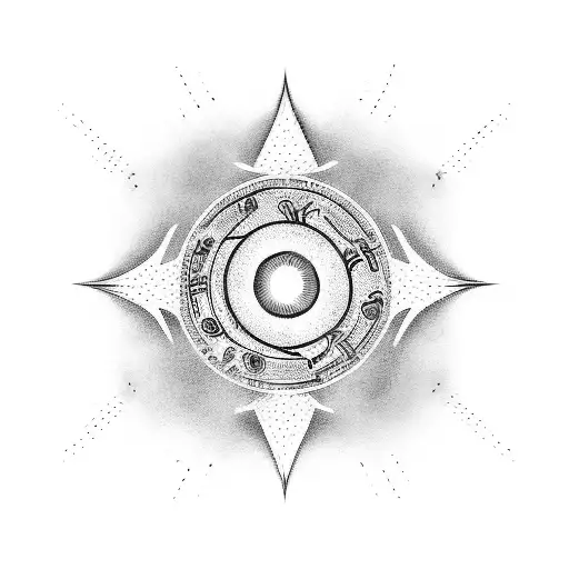 Circle With 5 Lines Outside