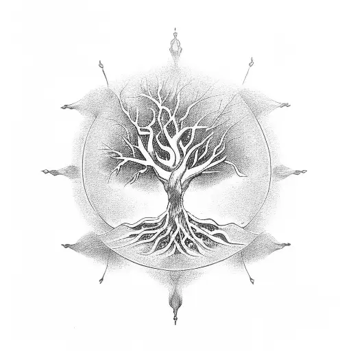 Orobors With The Tree Of Life