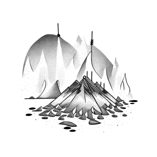 Indian Campfire Desert Cliffs