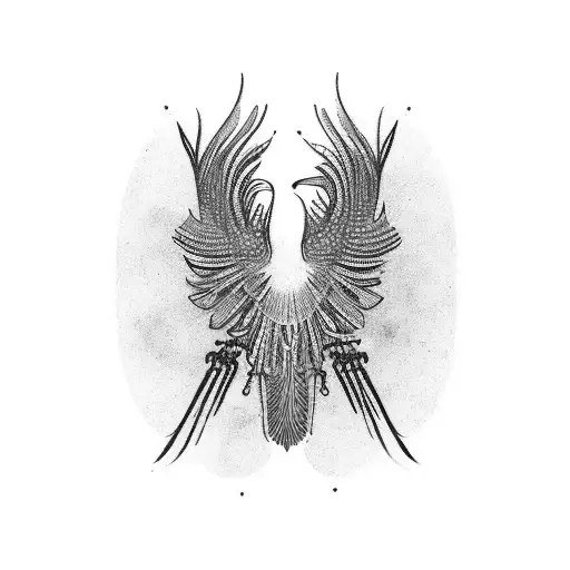 Crow Black Outline With Crow Skeleton Inside