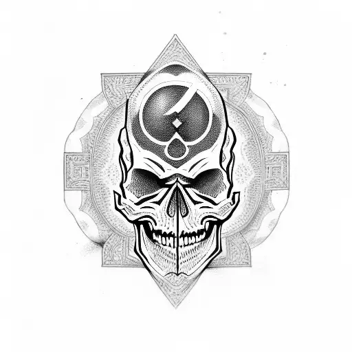 Skull With Greek God