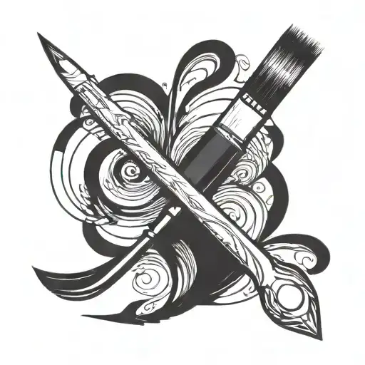 Abstract Interpretation Of A Paintbrush And Palette