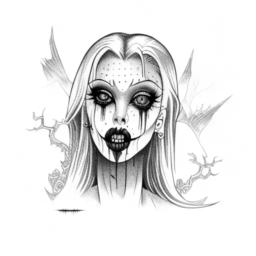 Female Vampire Tim Burton Style